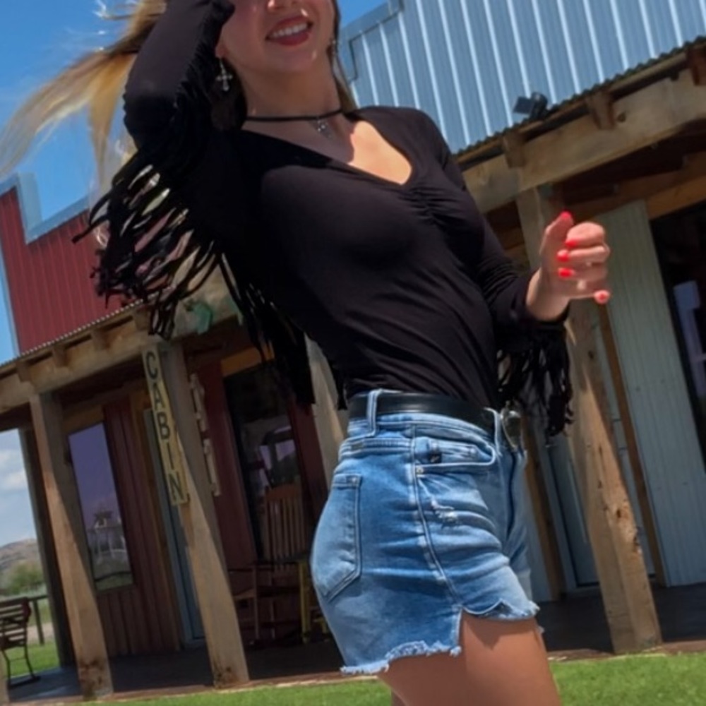 Idyllwind Flowy Black Long Sleeve Shirt Size XS